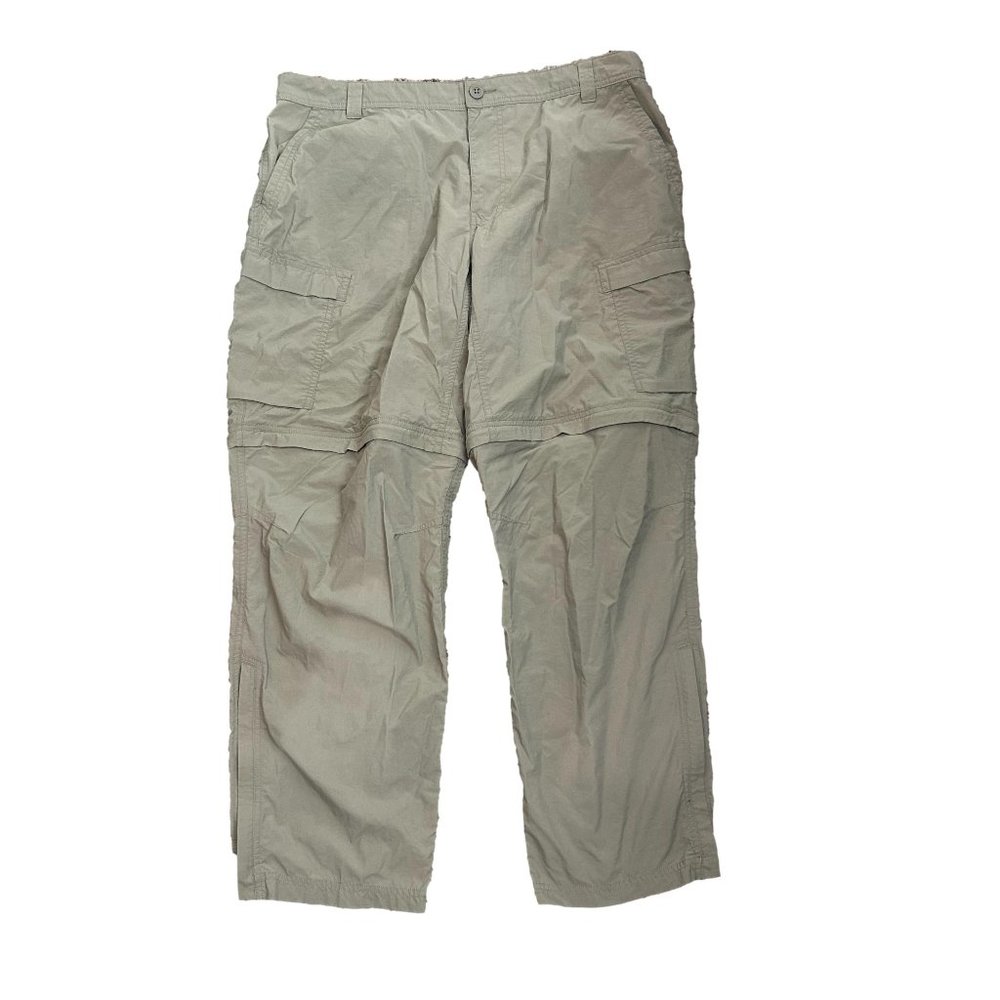 REI Mens Convertible Pants 40 X 30 Relaxed Cargo Dark Khaki Nylon